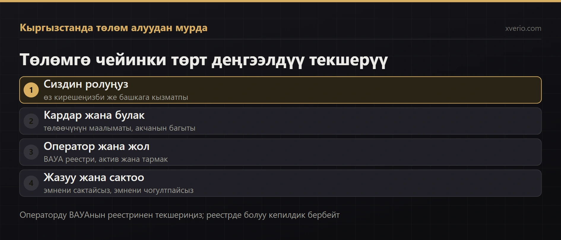 Кыргызстанда USDT менен төлөм кабыл алууда эмнени текшерүү керек?